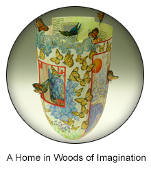 a home in the woods of imagination